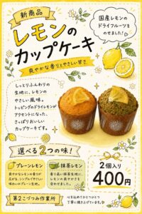 夏季限定　レモンのカップケーキ